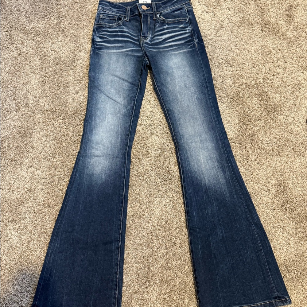 Buckle Dark Blue Flare Jeans